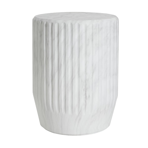 English Elm Christopher Knight Home® - Outdoor Cicci Carved Side Table - Sculptural White Accent For Indoor/Outdoor Living Spaces N773P283503W