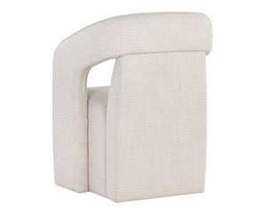Sunpan KENDRICK Wheeled Dining Armchair – Modern Ergonomic Design with Durable Fabric for Stylish Comfort 109138V