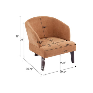 English Elm Christopher Knight Home® - Modern Accent Chair with Curved Round Back and Wooden Legs — Mid-Century Comfort, Compact & Durable Pumpkin Orange N767P266888P