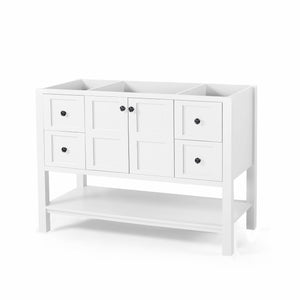 English Elm Christopher Knight Home® - 48'' White Acacia Cabinet Vanity 48" Single Sink 4 Soft-Close Drawers Bottom Shelf Easy Plumbing Access 65598.00WHI