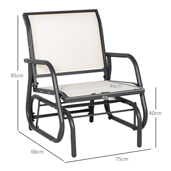 English Elm Outsunny Porch Glider Swing Chair - Durable Steel Frame, Breathable Mesh, Ergonomic Design For Outdoors W2225P249908-GIGA
