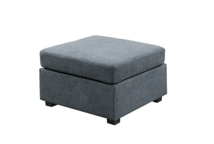 English Elm Isadora Modular 7 Seat Woven Gray Sectional with Tufted Cushions and Included Ottoman B2749S00054