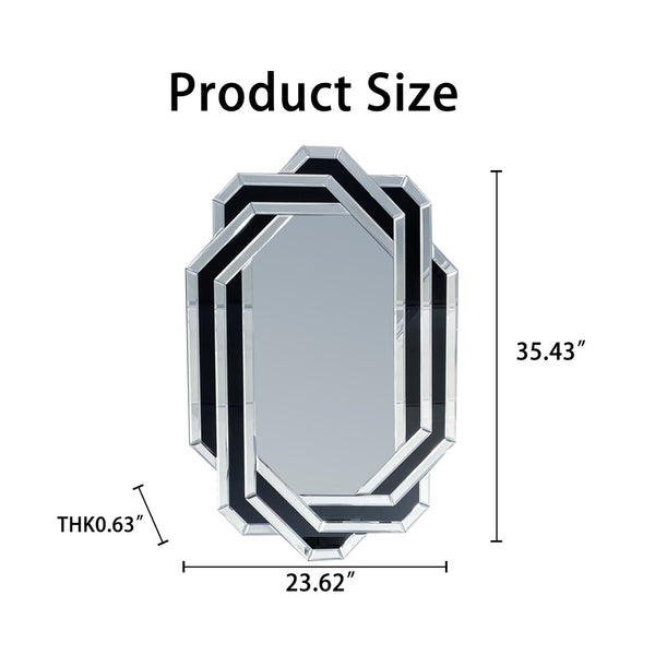 English Elm Decorative Crystal Crush Diamond Wall Mirror Glam Faceted Glass Statement Piece W3836P409959