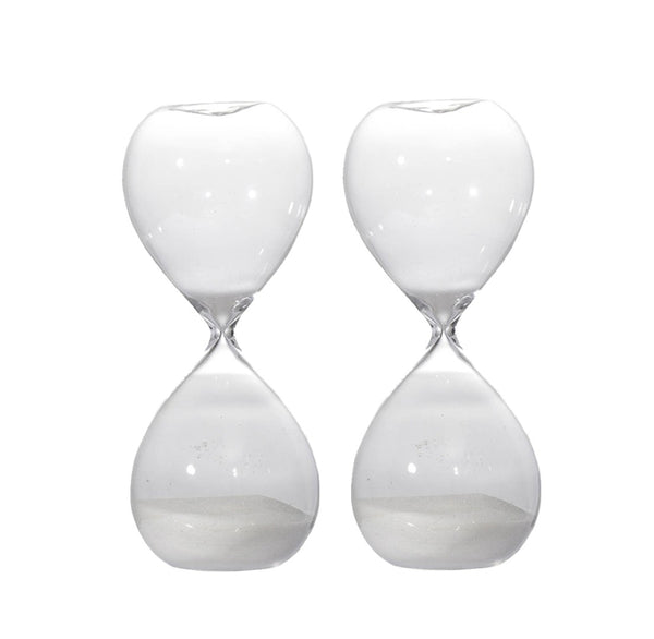 English Elm Set Of 2 Elegant 10" Ferdinand Hourglasses With White Sand - Timeless Décor For Home Or Office W2078P278359-GIGA