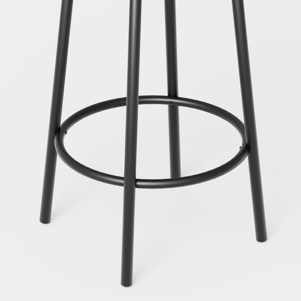 English Elm Bar Table Set With 4 Cushioned Stools, Grey Finish, Space-Saving Design For Modern Dining Areas W3361P323225