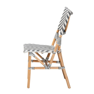 English Elm Modern Bohemian Rattan Woven Metal Dining Chairs Set of Two for Eclectic Spaces B2750P420428