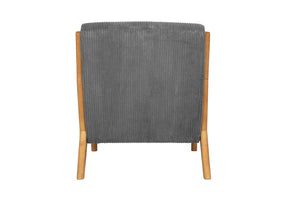 English Elm Accent Chair Ribbed Corduroy Upholstery Low Profile Modern Seat with Lumbar Pillow B089P416569