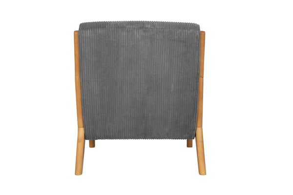 English Elm Accent Chair Ribbed Corduroy Upholstery Low Profile Modern Seat with Lumbar Pillow B089P416569