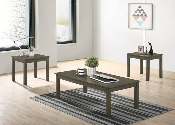 English Elm Dark Gray 3-Piece Coffee & End Table Set – Elegant Rubberwood Living Room Accent, Sturdy, Stylish B011P237489