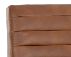 Sunpan Spyros Modern Dining Chair Set of 2 - Sleek Black Powder Coated Steel Frame with Faux Leather Elegance Tobacco Tan