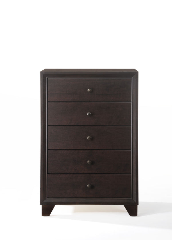 English Elm Madison Sleek Espresso Finish Dresser with Modern Minimalist Frame, Wooden Legs and Smooth Drawers Espresso 51 L x 20 W x 34 H B2726P257347