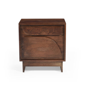 English Elm Christopher Knight Home® - Wood Solid Mango Nightstand with 1 Drawer, Walnut Finish — Handcrafted Minimalist Bedside Storage, 23"L x 21"W x 15.5"H N758P194726D