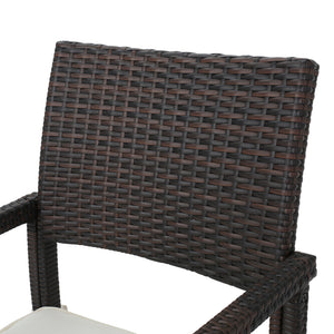 English Elm Christopher Knight Home® - RHODE Brown Wicker Dining Chair Set of 2 with Water-Resistant Cushions, Durable Patio Armchairs for Hosting 60009.00WHI