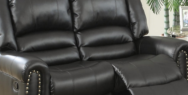 English Elm Plush Power Reclining Loveseat Bonded Leather Nailhead Trim Usb Port Seating B011P467627