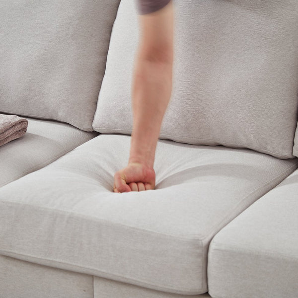 English Elm 83" Modern Classic Three-Seater Sofa with Storage, Upholstered Polyester, Solid Wood Frame, 900lb Capacity Beige W1097S00171