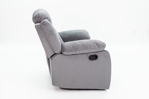 English Elm Single Velvet Manual Recliner with Channel Tufting for Cozy Living Room Lounging B089P240505