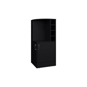 English Elm FM Corner Bar Cabinet with 8-Bottle Rack, Open Display Shelves and Hidden Storage for Home Entertaining Black 47.2 L x 23.2 W x 4.7 H B128P269881