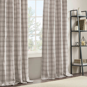 English Elm 1 Pcs Insulated Plaid Curtain Panel 50X108" With Fleece Lining For Cozy Energy Efficiency In Brown B035P319833
