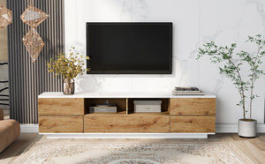 English Elm Modern Tv Stand For Up To 80" Tvs - Sleek Media Console With Multi-Functional Storage & Cable Management WF313575AAP