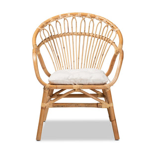 English Elm Modern Rattan Dining Chair Woven Openwork Back Curved Arms Bohemian Accent Seat B2750P470050