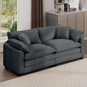 English Elm Modern Corduroy Loveseat With 4 Pillows – Deep Seating, Stylish Comfort For Living Room & More! W714S00828