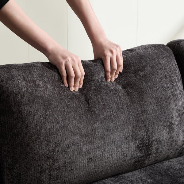 English Elm Modern Chenille L-shaped Sectional with Usb Charging Ottoman Storage Living Room Couch Black W2120S00014