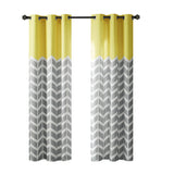 Intelligent Design Alex Modern/Contemporary Chevron Printed Room Darkening Grommet Top Panel Pair ID40-553 Yellow