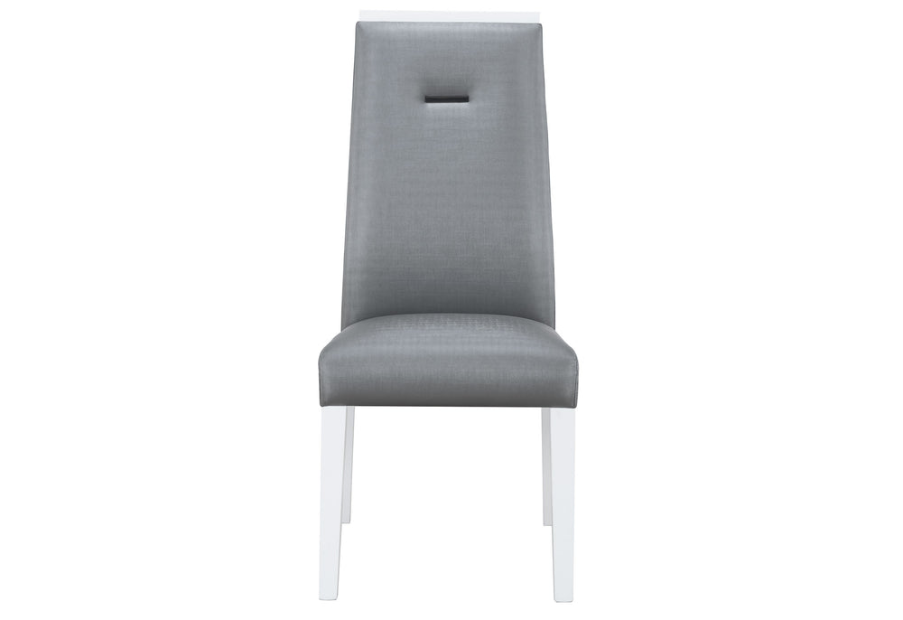 English Elm MOON Grey Dining Chairs Kit of 2 - Upholstered Comfortable Curved Seats, Premium Durable Fabric Design B201P226347
