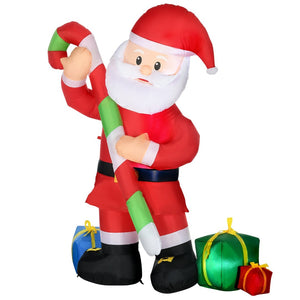 English Elm Homcom 6 Foot Inflatable Santa Claus Led Lit Outdoor Holiday Yard Display Decor W2225P229257