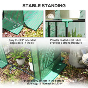 English Elm Lean-to Greenhouse Steel Frame Uv Cover Wall Mount Compact Garden Growing Shelter T3971P414540