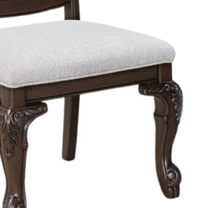 English Elm Cary Button-tufted Linen Dining Chairs Set of 2 Scrolled Wood Traditional Style B056P417079