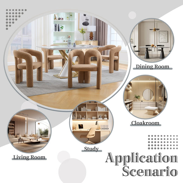 English Elm Contemporary Velvet Upholstered Barrel Accent Chair Set of 2 with Foam Seat, Steel Frame, Plush Upholstery Camel Teddy W395P224766