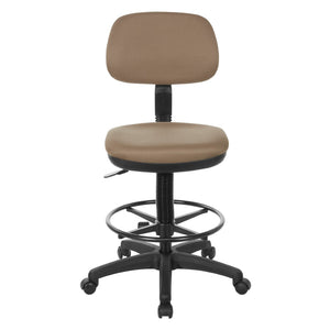 OSP Home Furnishings Sculptured Ergonomic Drafting Chair with Pneumatic Lift Adjustable Footrest and Chrome Base DC517-232
