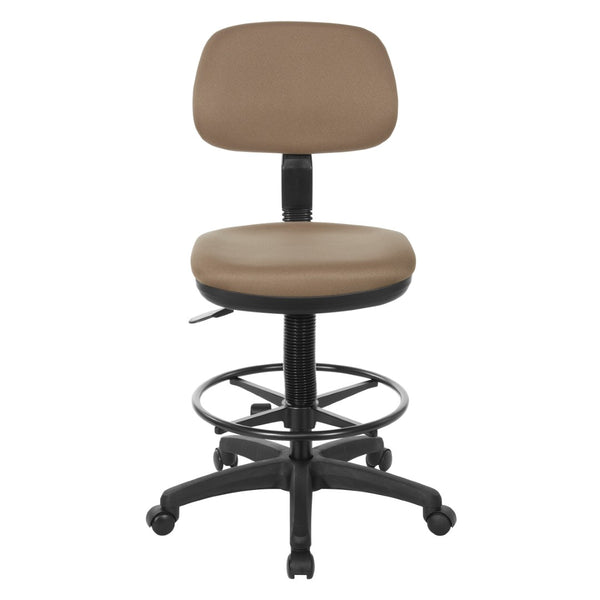 OSP Home Furnishings Sculptured Ergonomic Drafting Chair with Pneumatic Lift Adjustable Footrest and Chrome Base DC517-232