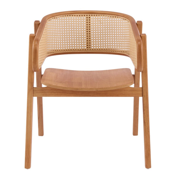 English Elm Rattan Mesh Back Rubberwood Arm Dining Chairs Bohemian Coastal Natural Set of 2 N772P415449N