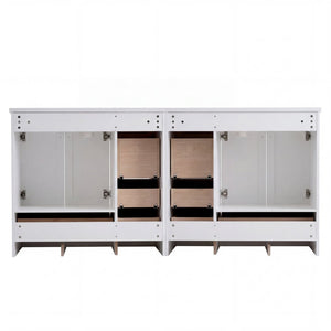 English Elm 72-inch Shaker Double Bathroom Vanity White Mdf Soft Close Drawers Resin Basin N729P000029K