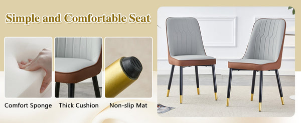 English Elm Table and Chair Set Round Walnut Mdf Top Hourglass Base with Four Pu Leather Seats Brown,Light Gray,Walnut+Black W1151S04841