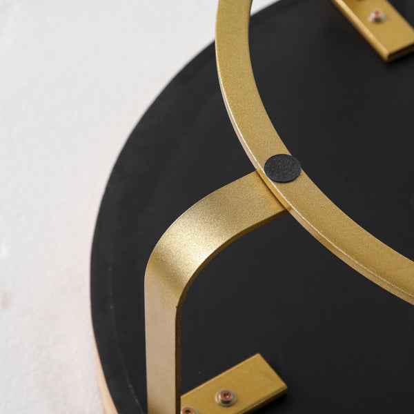 English Elm Modern carved pine coffee table with sculpted tabletop and metal legs for chic living room style, durable 220 lb capacity Natural+Gold W757P186929