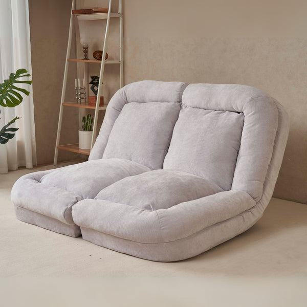 English Elm Convertible Fold-Out Double Sofa Bed with Thick Cushioning, Adjustable Backrest & Space-Saving Design White W244S00005