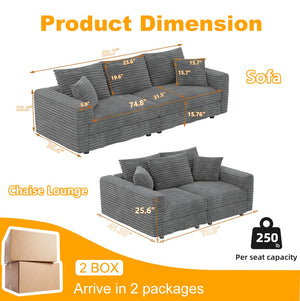 English Elm 82.6"upholstered Velvet Chesterfield Sofa with Button Tufting Nailhead Trim Rolled Arms Grey W1885S00350