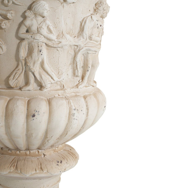 English Elm Mgo Classical Garden Urn Hand Painted Antique Finish Tall Outdoor Statement Planter N772P301515A