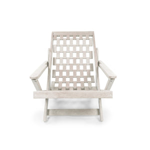 English Elm Pinecrest Outdoor Folding Lounge Chair Recycled Hdpe Reclining Patio Seat with Cushion Ivory B2745P409696