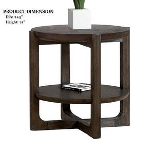 English Elm Transitional Ornate 2-Piece Living Room Table Set with Marble-Style Tops, Carved Cabriole Legs, Gold Accents Dark Walnut 40 L x 39 W x 8 H B2741S00696