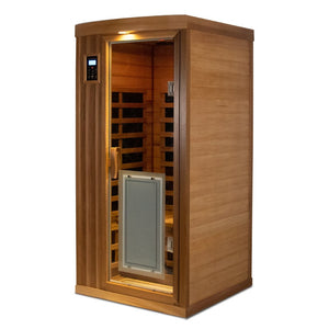 English Elm Low Emf Far Infrared Cedar Sauna with Bluetooth Audio and Eight Heating Panels W632S00023