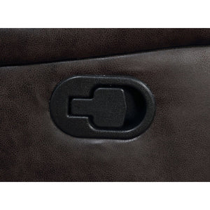 English Elm Brazelton Three-Piece Motion Sofa Loveseat Recliner Set with Leatherette Upholstery, Cup Holders and Storage Brown B062S01169