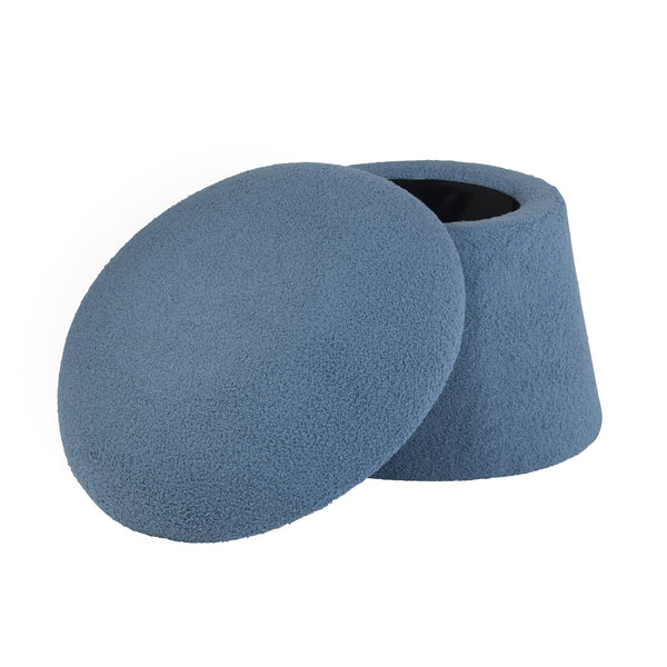 Crestview Collection Modern Mushroom-inspired Ottoman With Hidden Storage - Stylish Spice Yellow Accent For Any Room Blue Solid Wood Evfzr3908indg