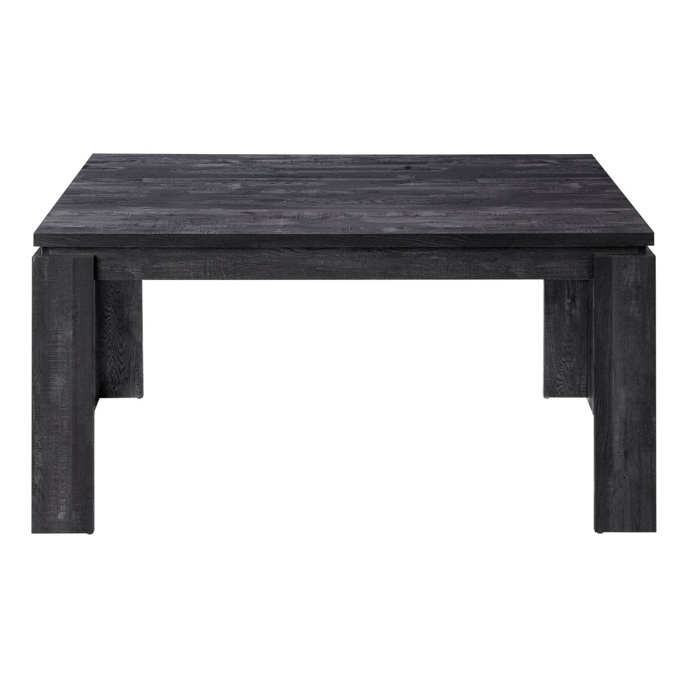 English Elm Dining 60" Rectangular Black Reclaimed Look Dining Table for 6 — Thick Block Legs, Modern MDF Finish B2710P286988