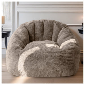English Elm Bean bean bag chair with armrests filled with high-density memory foam for ultimate comfort and support Coffee W3737P373847