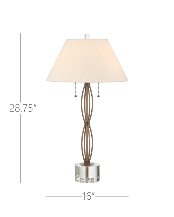 Currey & Company Mizner Table Lamp - Elegant Antique Brass Design With Fluted Profile & Crystal Base For Modern Decor Gold Metal ,Optic Crystal 6000-1018-currey-company