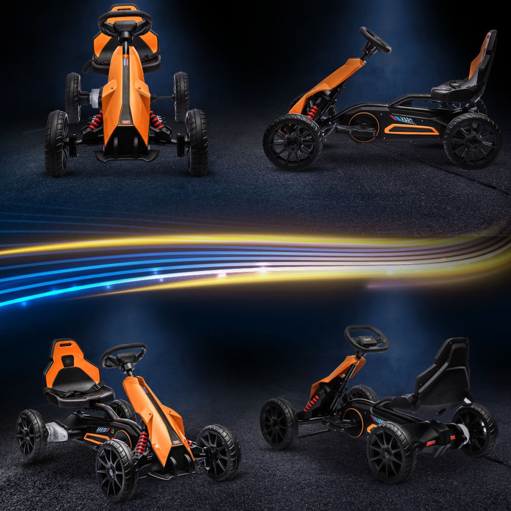 English Elm Aosom Kids Pedal Go Kart Sporty Ride on with Adjustable Seat and Eva Wheels W2225P229366